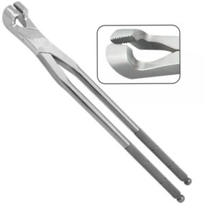 Serrated Jaw Molar Equine Dental Forceps with Fulcrum 12″